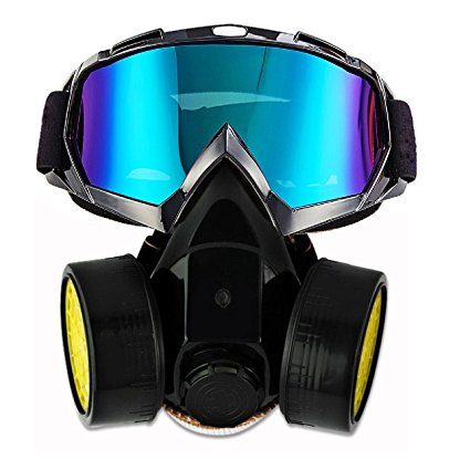 JOLIN Dual Anti-Dust Spray Paint Industrial Chemical Gas Respirator Mask & Glasses Set
