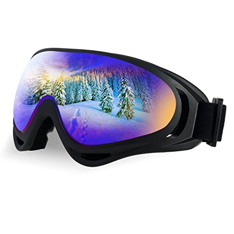 SiFREE UV Protective Ski Goggles with Windproof Dustproof Anti-shock for Snowboard Snowmobile Bicycle Motorcycle