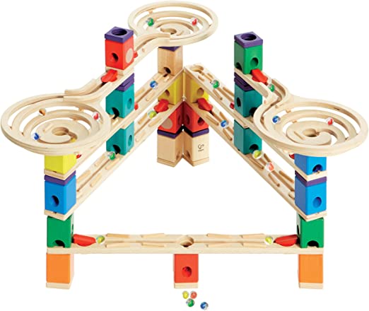 Hape Quadrilla Wooden Marble Run Builder-Vertigo-High Quality Wooden Safe Play-Smart play for Smart Family-Quality Time Playing Together