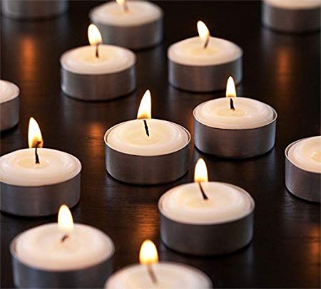 Zion Judaica Quality Tealight Candles Unscented Set of 25 - Stark White