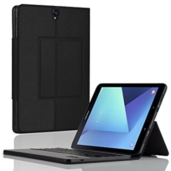 IVSO Samsung Galaxy Tab S3 9.7 Case With Keyboard Ultra-Thin DETACHABLE Bluetooth Keyboard Portfolio Stand Case/Cover for Samsung Galaxy Tab S3 9.7-Inch Tablet w/ S Pen SM-T820/SM-825 (Black)