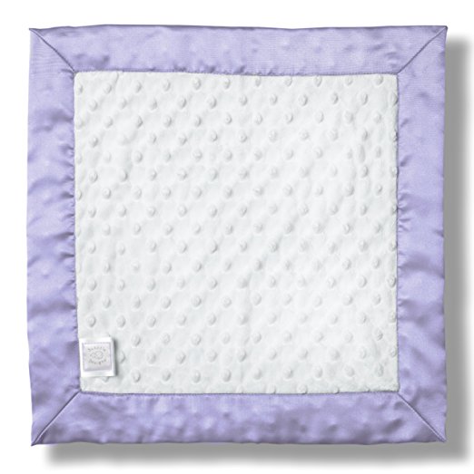 SwaddleDesigns Baby Lovie, Plush Dots Security Blankie with Color Trim, Lavender