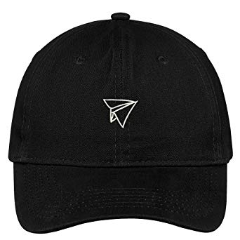 Trendy Apparel Shop Paper Air Plane Embroidered Soft Brushed Cotton Low Profile Cap
