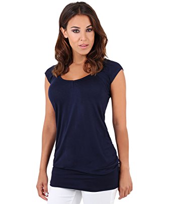 KRISP® Women Basic Jersey Tshirt Stretch Casual Tops