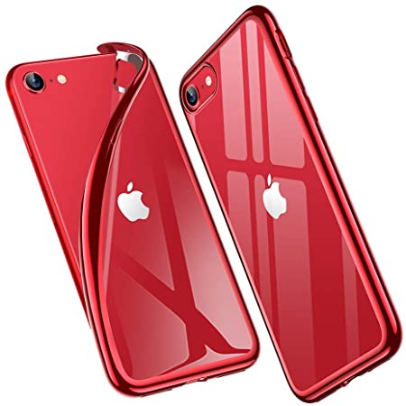 ESR Essential Zero Designed for iPhone SE 2020 Case, iPhone 8 Case, iPhone 7 Case, [Yellowing-Resistant TPU] [1.1 mm Thick Back Case] [Shock-Absorbing Air-Guard Corner] Flexible Silicone Case, Red