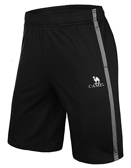 Camel Men’s Running Short with Pockets Best for Gym Workout Sports Training Absolutely Quick Dry Breathable and Lightweight