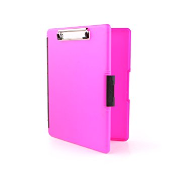 Dexas Slimcase 2 Storage Clipboard with Side Opening, Neon Pink