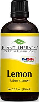 Plant Therapy Lemon Essential Oil (Cold Pressed). 100% Pure, Undiluted, Therapeutic Grade. 100 ml (3.3 oz).