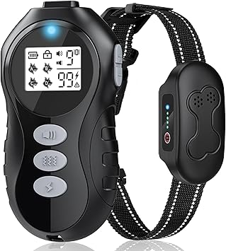 Dog Shock Collar-Obvious Training Effect, Dog Training Collar with Remote for Large Medium Small Dogs, Rechargeable E-Collar Waterproof Collars with Flashlight Beep Vibration and Shock Training Modes