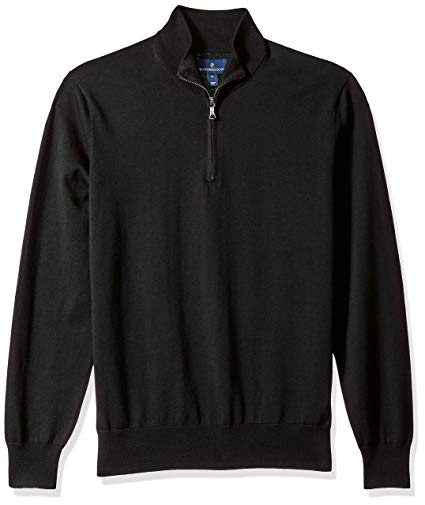 BUTTONED DOWN Men's Supima Cotton Lightweight Quarter-Zip Sweater