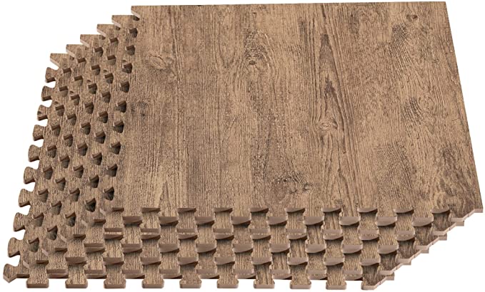 We Sell Mats Forest Floor Farmhouse Collection 3/8 Inch Thick Printed Wood Grain Mats, 24 in x 24 in