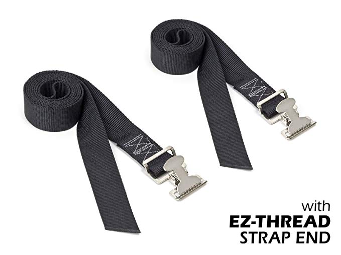 1½" x 6ft PowerTye Made in USA Utility Lashing Strap, Black, 2-Pack