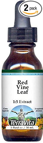 TerraVita Red Vine Leaf Glycerite Liquid Extract (1:5) - No Flavor (1 oz, ZIN: 522927) - 2 Pack