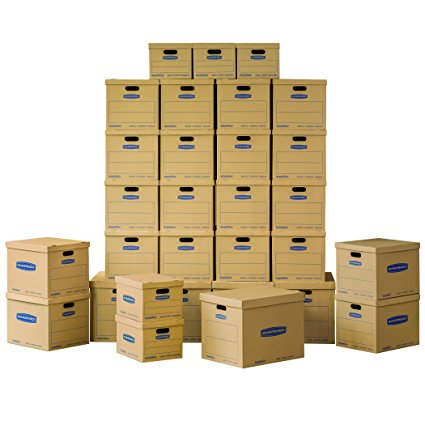 Bankers Box SmoothMove Classic Moving Boxes Value Kit, 5 Small/20 Medium/5 Large Boxes, 30-Pack, No Tape Required (7716502)