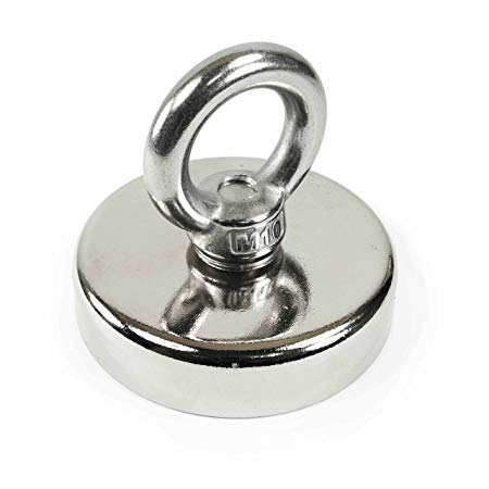 Magnetic hook by SUITECH -Neodymium Magnet with Countersunk Hole and Eyebolt (75 mm)