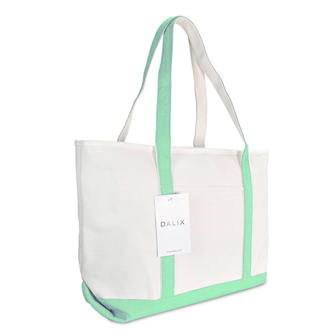 DALIX 23" Premium 24 oz. Cotton Canvas Shopping Tote Bag