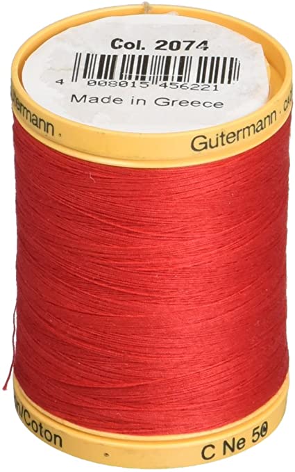 Gutermann Natural Cotton Thread Solids 876yd, Red