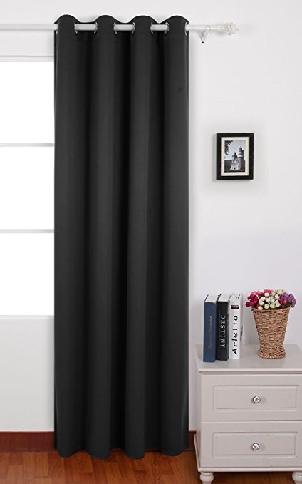 Deconovo Black Blackout Panel Curtains 52 By 95 Inch One Panel