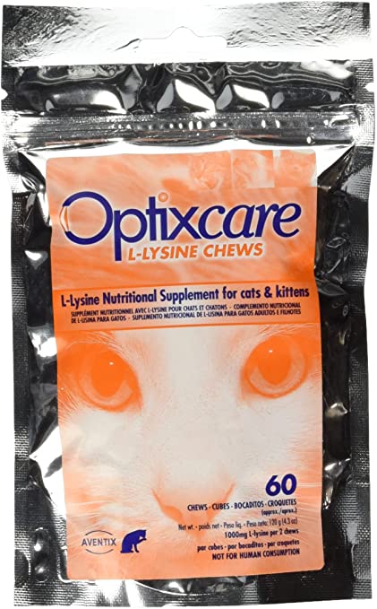 Optixcare 72-2 L-Lysine Chews for Cats & Kittens ,60 Count