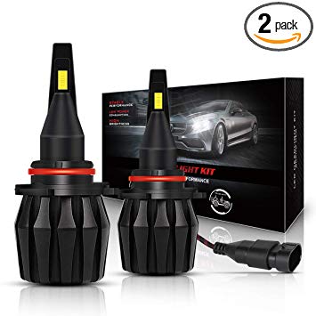 LED Headlight Bulbs,AutoFeel 9005 Super Bright Car Bulbs Fanless 4000LM IP65 6500K White Light High/Low Beams Waterproof Fog Lights All-in-One Conversion Kit -1 Year Warranty