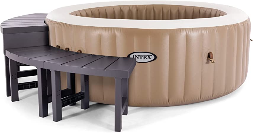 Intex 28515E 2 Medium And 2 Tall PureSpa Accessories Benches, Compatible w/ 4 Person Spas, Combines to Create A Larger Bench, 350 Lb Capacity