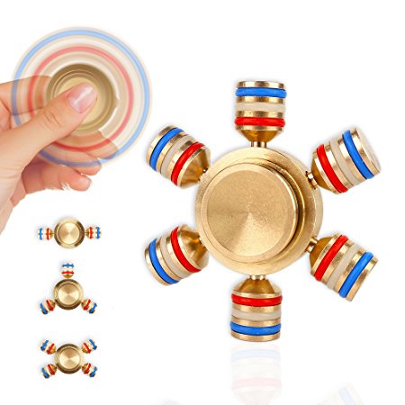 2017 High Speed Spinner - JouerNow 4 in 1 DIY Glowing Hexagon 6 Sides Wings Fidget Spinner EDC Brass Hand Toy Puzzels for Stress Anxiety Relief Boredom