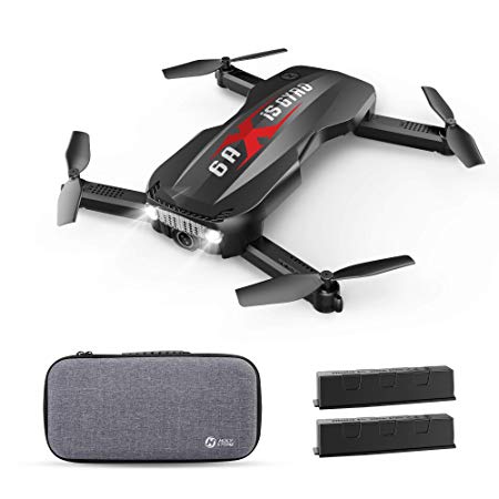 Holy Stone Foldable Drone with FPV Camera 1080p Full HD for Kids and Adults – HS160 Pro RC Quadcopter with Optical Flow Positioning App Control Headless Mode, 2 Batteries and Carrying Case