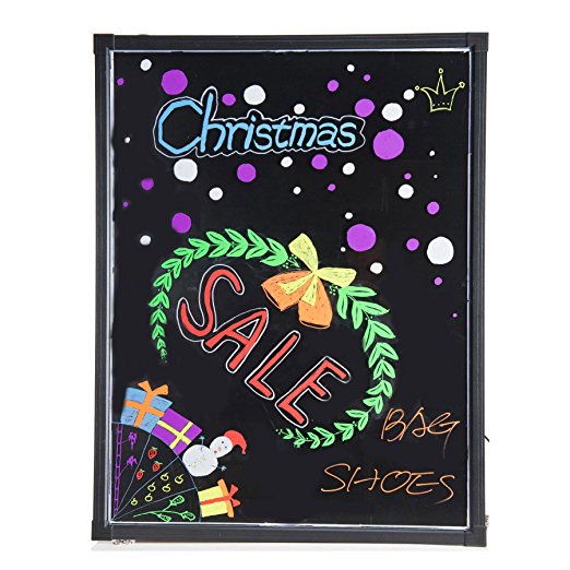 CO-Z 32" X 24" Illuminated LED Message Writing Board Erasable Flashing with Multiple Colors and Remote Control