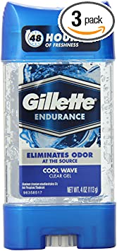 Gillette Anti-Perspirant Deodorant Clear Gel, Cool Wave 3.8 oz (Pack of 3)