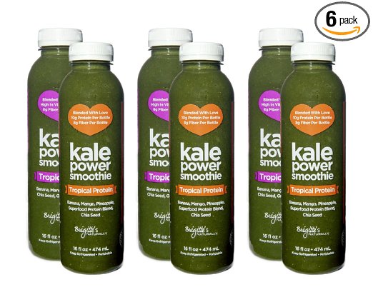 Kale Power Meal Replacement ORGANIC Smoothies (Mixed Flavor 6 Count: 3 Tropical Flavor Smoothies and 3 Tropical  Protein and Adaptogen Smoothies)