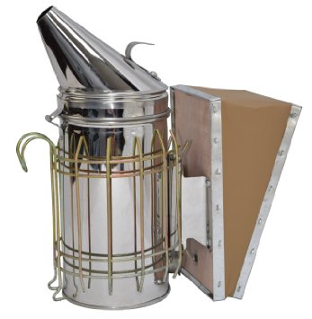 New Bee Hive Smoker Stainless Steel w/Heat Shield Beekeeping Equipment from HLPB