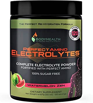 PerfectAmino Electrolytes - Watermelon Zen Flavor (IF Amazon Messes UP and Sends Orange Please Contact US to FIX) (120 Servings): Complete Electrolyte Powder with Perfect Amino, Sugar Free