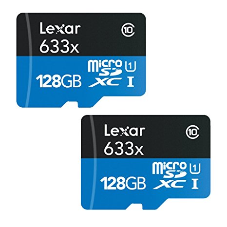 2-Pack Lexar 128GB Class 10 633x microSDXC (up to 95MB/s) Memory Card