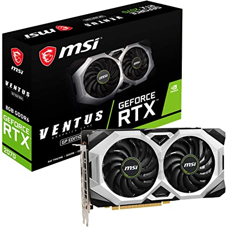 MSI Gaming GeForce RTX 2070 8GB GDRR6 256-Bit HDMI/DP DirectX 12 VR Ready Ray Tracing Turing Architecture HDCP Graphics Card (RTX 2070 Ventus GP)