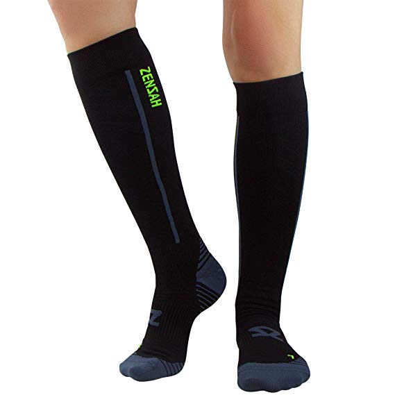 Zensah Featherweight Compression Socks - Ultra-Lightweight Compression Socks - Anti-blister, Graduated Compression