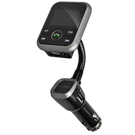 YSM Bluetooth FM Transmitter Wireless In-Car Modulator, LCD Display 21 Key Remote Control Radio Adapter Bluetooth 4.0, Hands Free Calling for iPhone, Android, Pad Any Bluetooth Devices (Black)