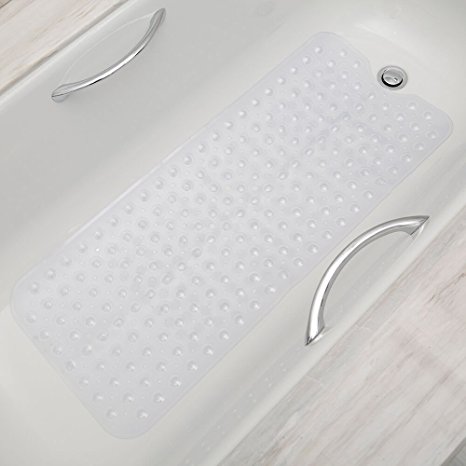 Aveenis Bath Mat for Tub,Non Slip Bathtub Mat Extra Long Tub Shower Mats Machine Washable(39" L x 16" W,Clear)