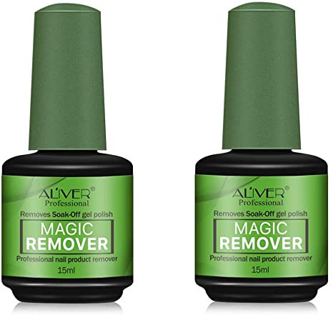 2 Pcs Magic Nail Polish Remover, Professional Removes Soak-Off Gel Polish in 3-5 Minutes, Easily & Quickly, Don't Hurt Your Nails