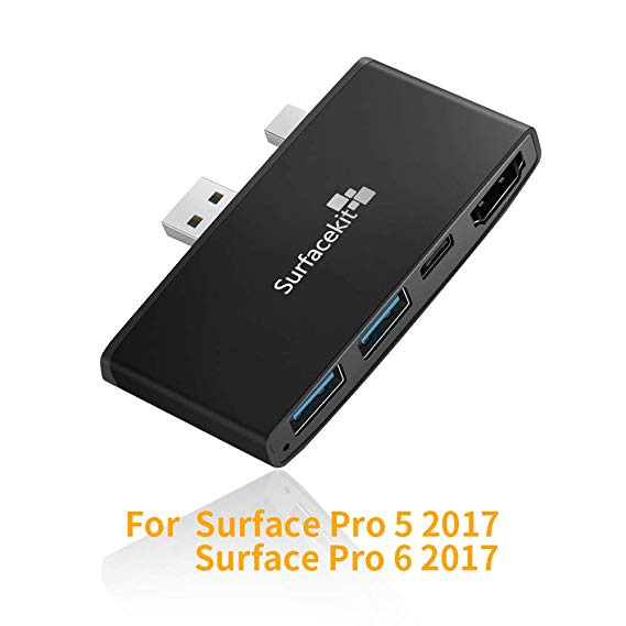 Surfacekit Docking Station for Surface Pro 5/ Pro 6, USB Hub with USB Type C, 4K HDMI, USB 3.0 x 2. USB Adapter for The 5th/6th-gen Surface Pro 2017/2018