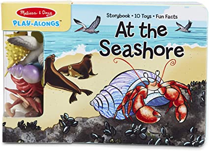 Melissa & Doug Children’s Book - Play-Alongs: At the Seashore (10 Pages, 10 Sea Creature Toys)