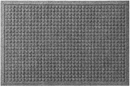 Gorilla Grip Durable All Weather Absorbent Doormat, Dries Quickly, Absorbs Up to 1.7 Cups of Water, Stain and Fade Resistant, Captures Dirt, Indoor and Outdoor Mats, Boot Scraper, 29x17, Grey