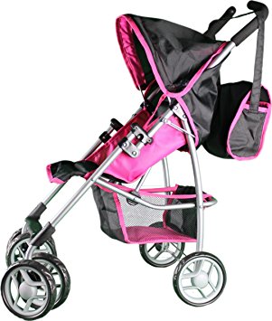 Mommy & Me Doll Stroller Swiveling Wheels with Free Carriage Bag 9351A