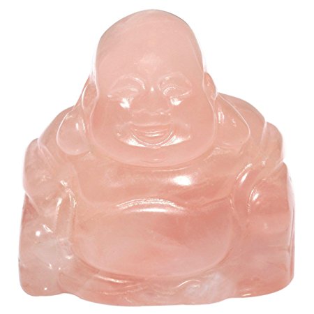 rockcloud Healing Crystal Gemstone Carved Laughing Happy Buddha Feng Shui Figurines Wealth and Good Luck 1.5"