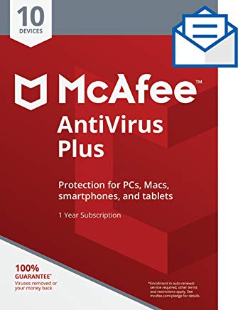 McAfee AntiVirus Plus - 10 Devices [Activation Card by Mail]