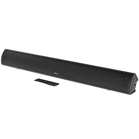 AZATOM Studio Soundbar 2.1 with Subwoofer, Surround Sound, 180W Stream Wireless Bluetooth, Remote Control, HDMI Compatible, Optical Compatible, AUX in, Wall Mountable, Optical cable included (Black)