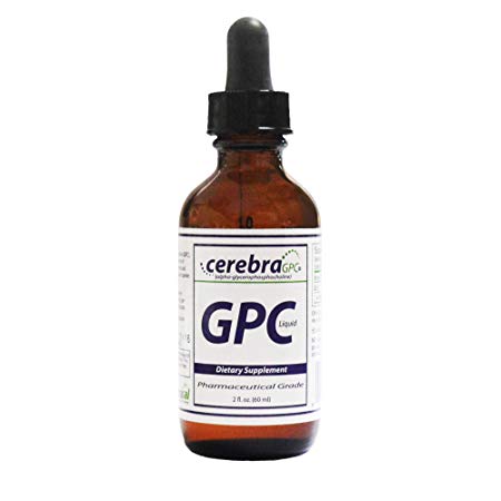 Cerebra GPC Liquid 2oz by Nutrasal. 100 Percent Purified and Pharmceutical Grade Alpha Glycerophosphocholine in a simple and delicious formulation