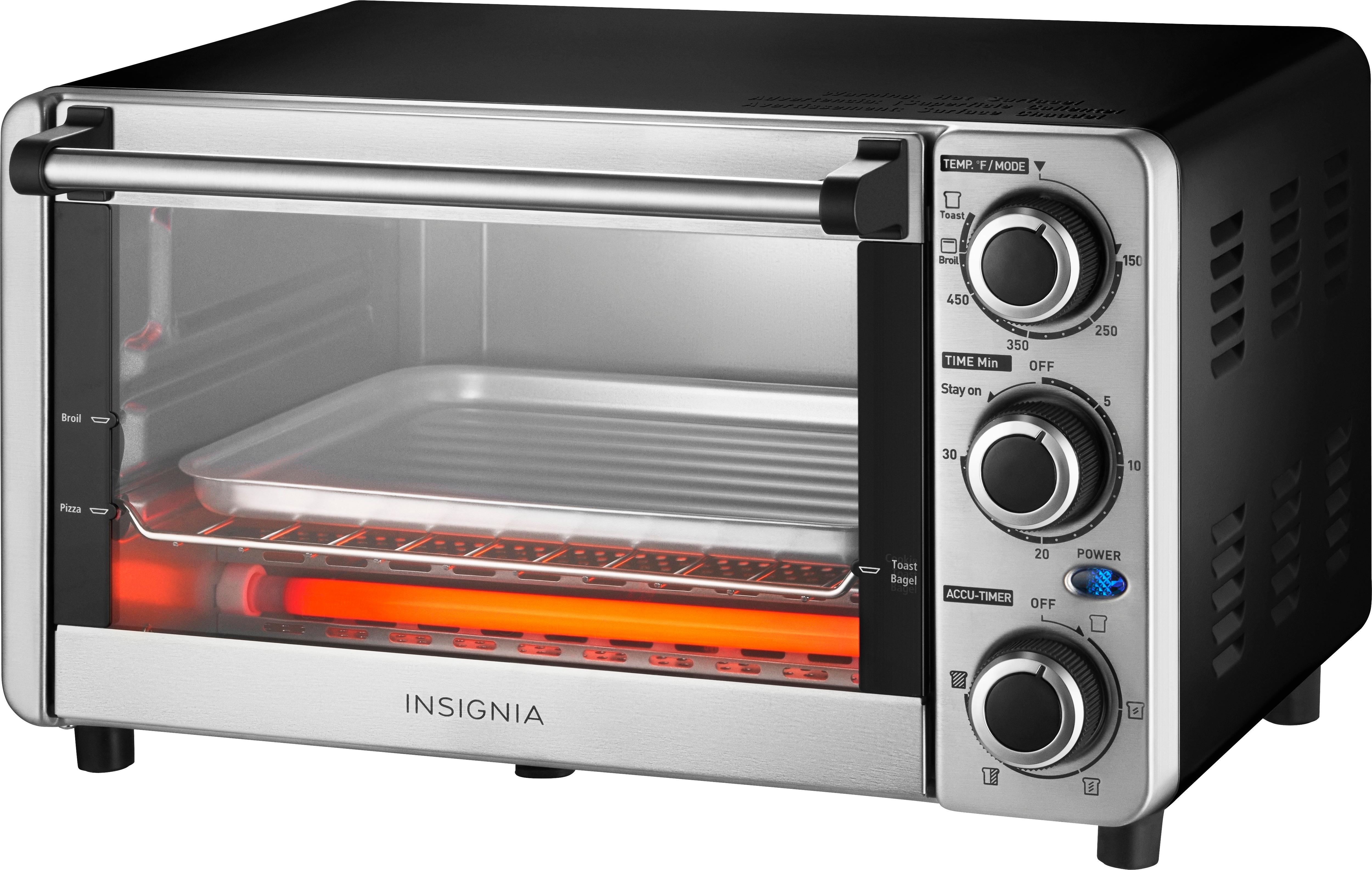 Insignia™ - 4-Slice Toaster Oven - Stainless Steel