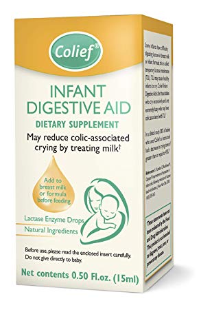 Colief Infant Digestive Aid | Lactase Enzyme Infant Gas Relief Drops | Natural Colic Relief | Reduces Colic Discomfort, Bloating, Gas and Crying | 90 Servings | 0.5 Fl Oz