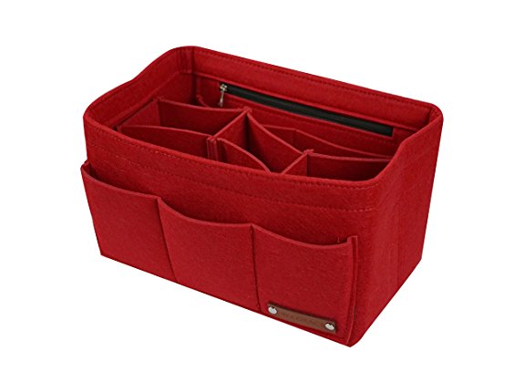 JN & Grace Felt Zipper 13 pockets Organizer Handbag – M/L/XL 5 Colors