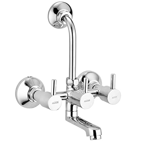 ALTON GRCL3910 Brass Wall Mixer With Provision For Over Head Shower and 125mm Long Bend Pipe (Chrome)